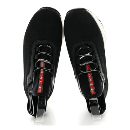 Prada Mesh Neoprene Womens America's Cup 45mm Sneakers 36.5 Black White 2 of 9