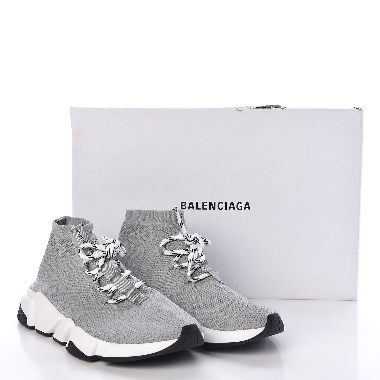 Knit Womens Speed Lace Up Sneakers 41 Gris