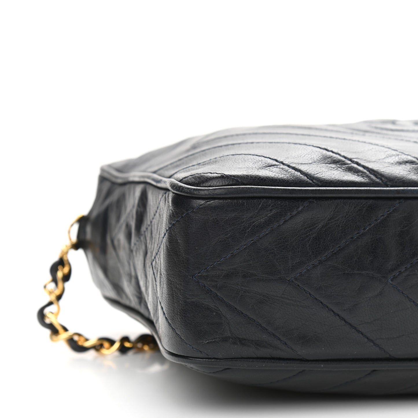 Lambskin Quilted CC Tassel Camera Case Navy