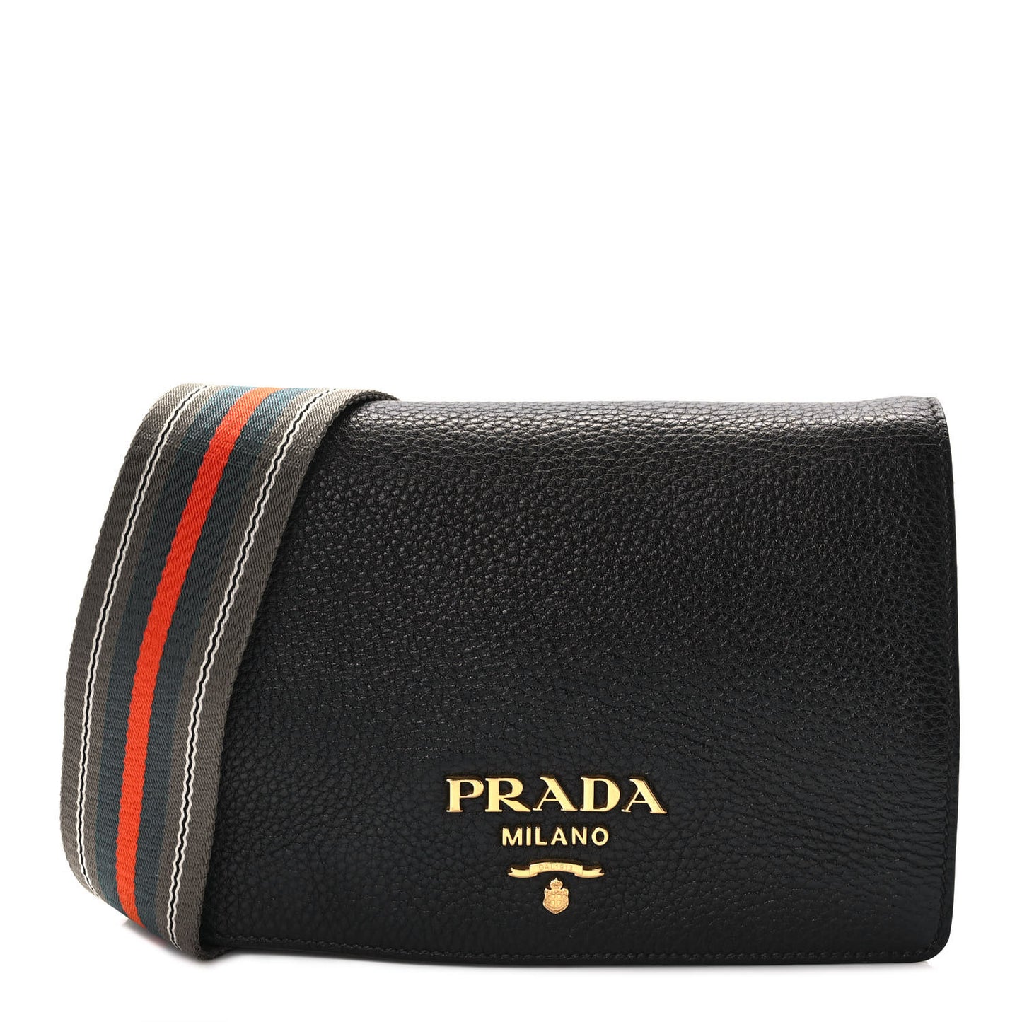 Vitello Daino Flap Crossbody Black