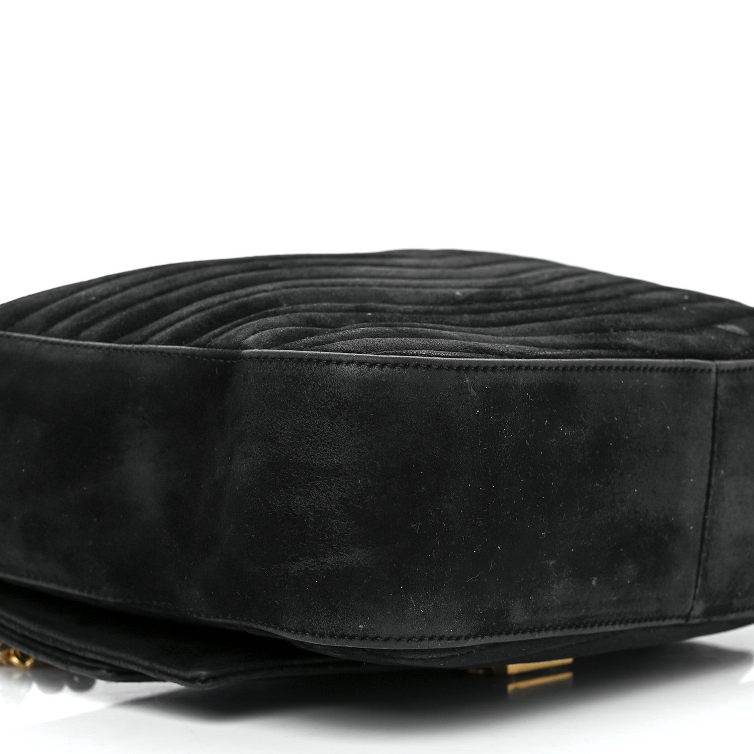 Saint Laurent Suede Matelasse Chevron Monogram Medium Sulpice Black 12 of 14