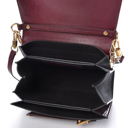 Givenchy Crinkled Patent Deerskin Suede Small GV3 Shoulder Bag Aubergine Graphite 5 of 9