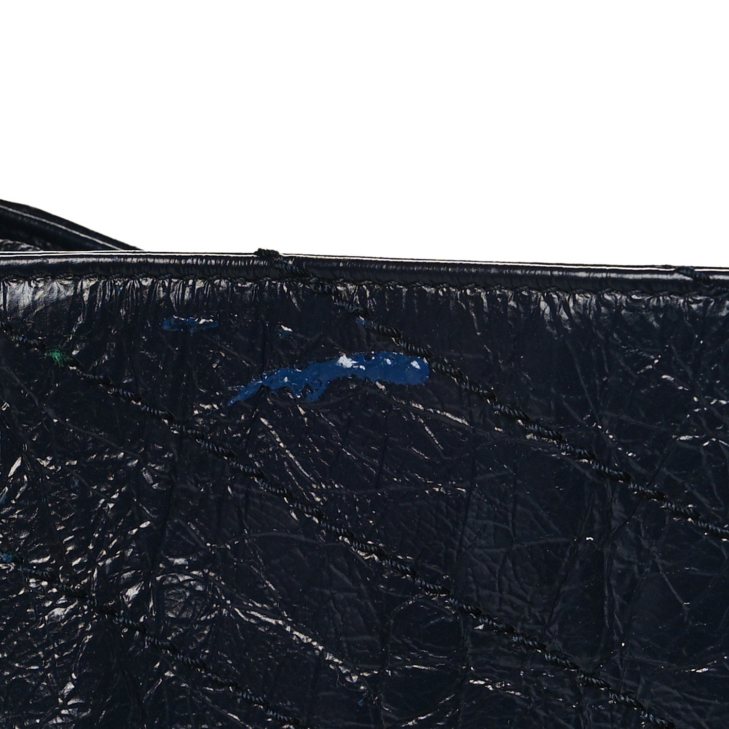 Saint Laurent Crinkled Calfskin Matelasse Monogram Niki Shoulder Bag Deep Marine 12 of 13