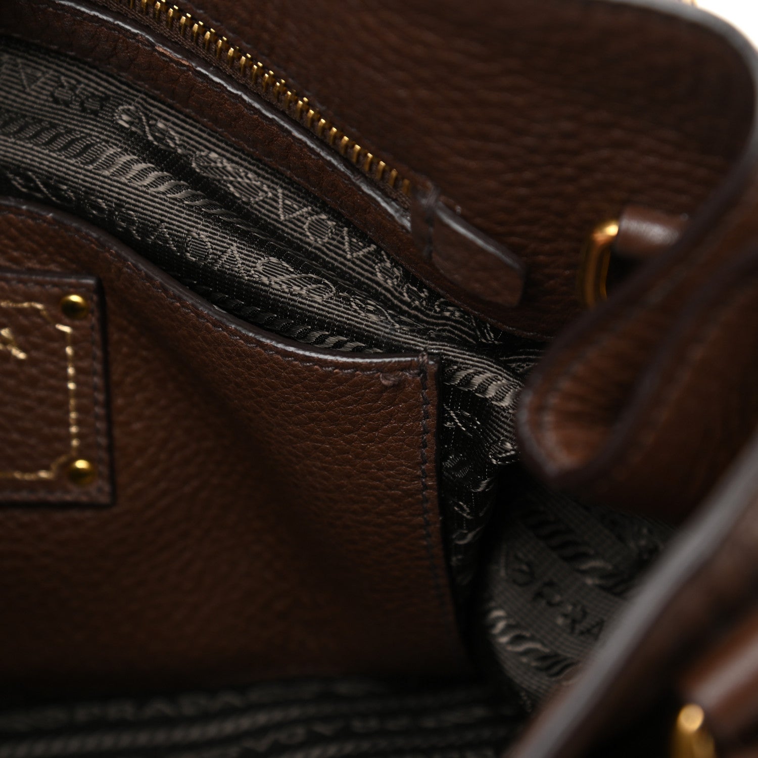 Prada Vitello Daino Shoulder Bag Bruciato 15 of 20