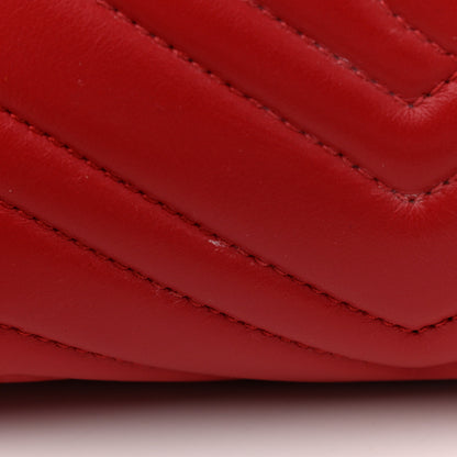 Gucci Calfskin Matelasse Medium GG Marmont Tote Hibiscus Red 13 of 15