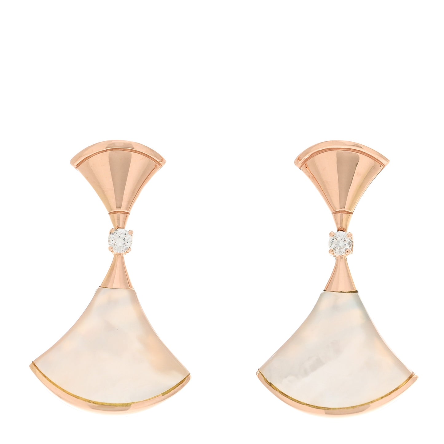18K Rose Gold Diamond Mother of Pearl Divas' Dream Earrings