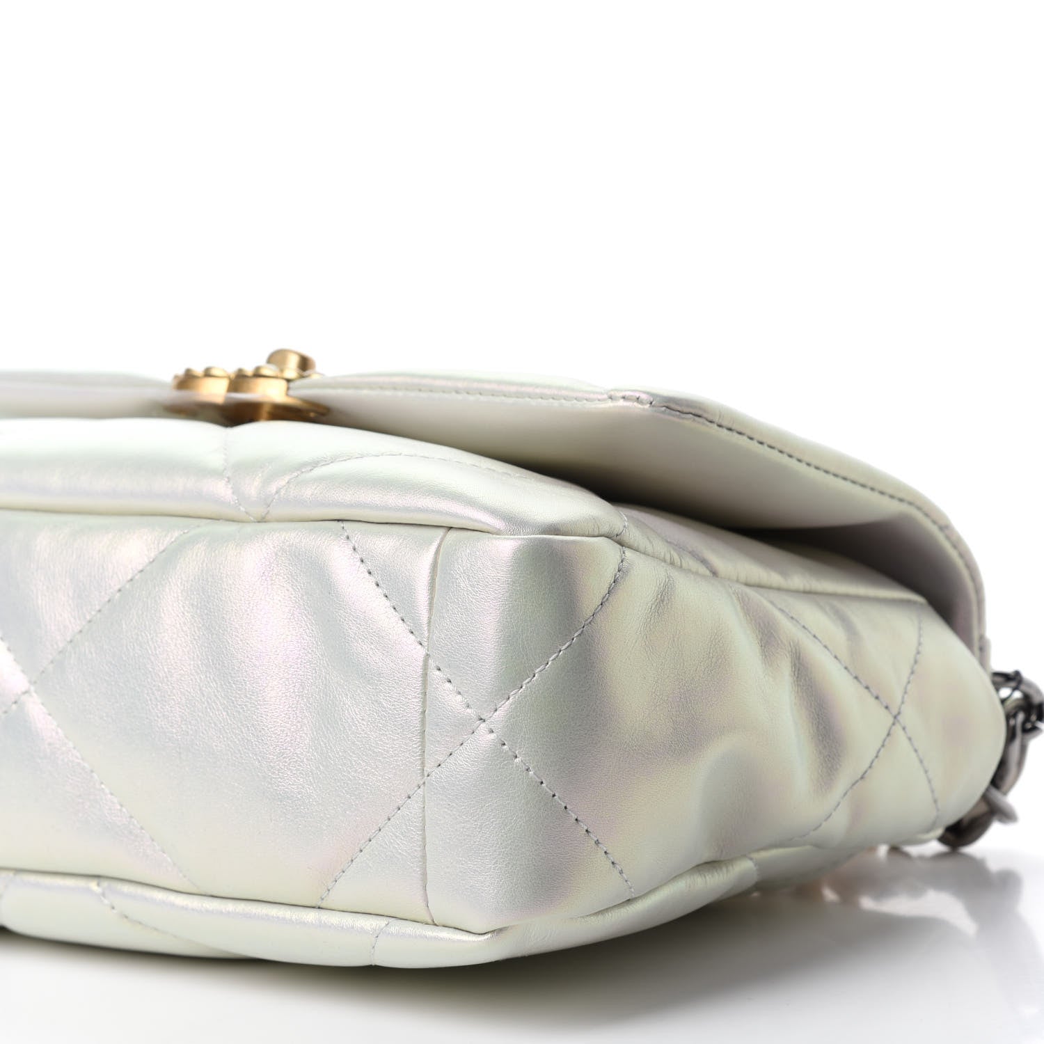 Chanel Iridescent Calfskin Quilted Medium 19 Flap White 7 of 10