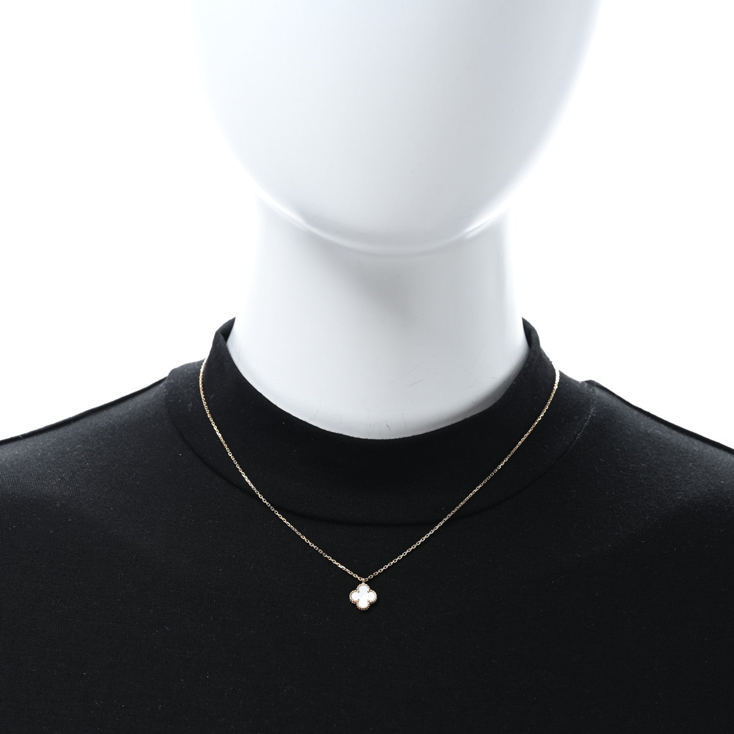 Van Cleef & Arpels VAN CLEEF & ARPELS 18K Yellow Gold Mother of Pearl Sweet Alhambra Pendant Necklace 3 of 5