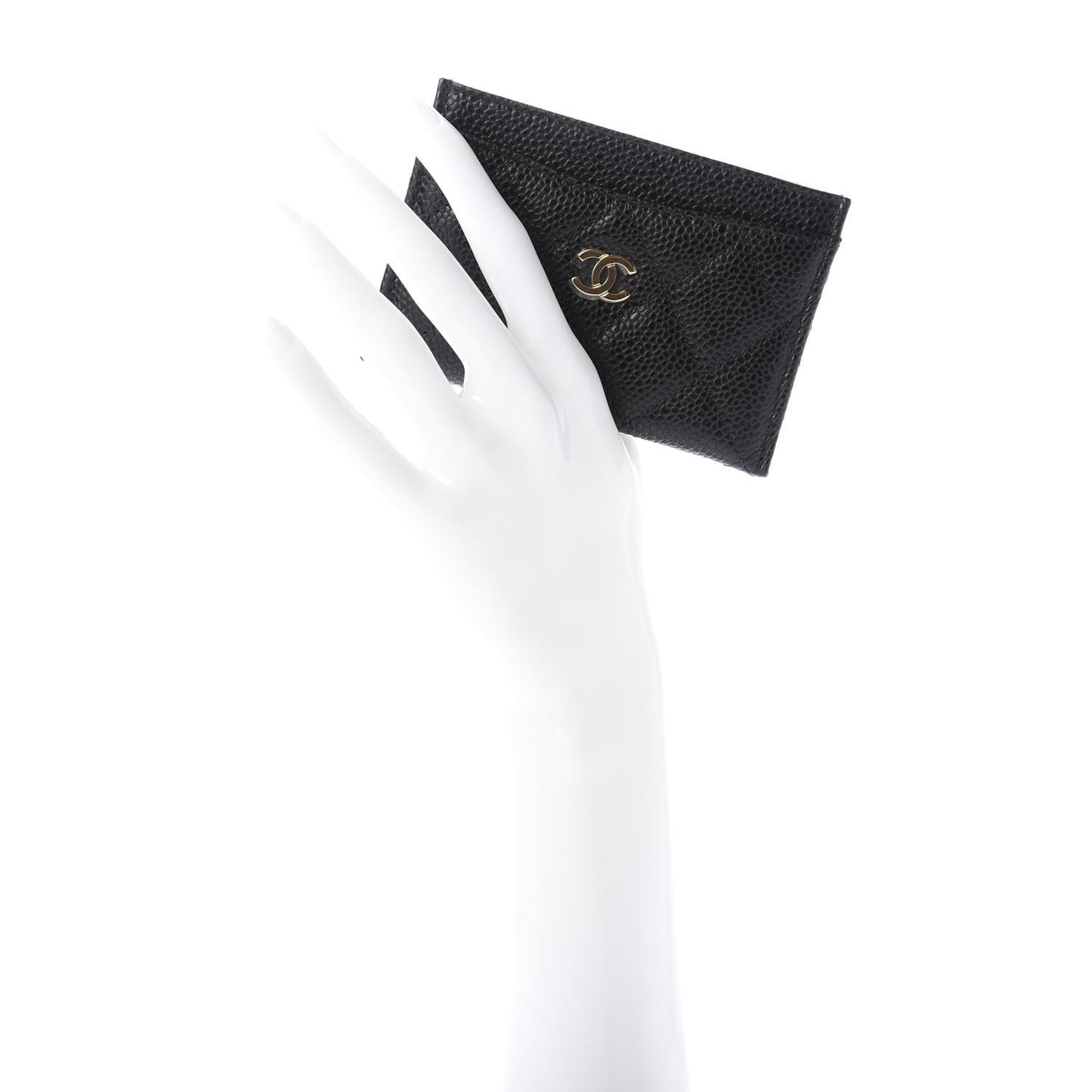 Caviar Quilted Card Holder Black