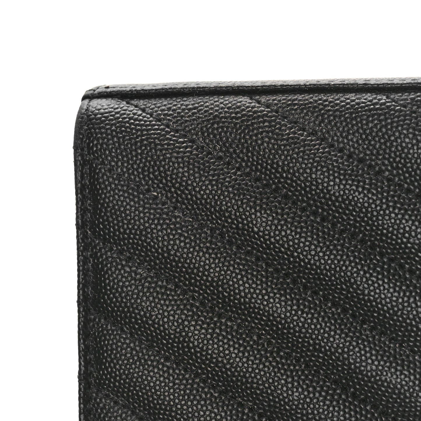 Grain De Poudre Matelasse Chevron Monogram Monochrome Chain Wallet Black
