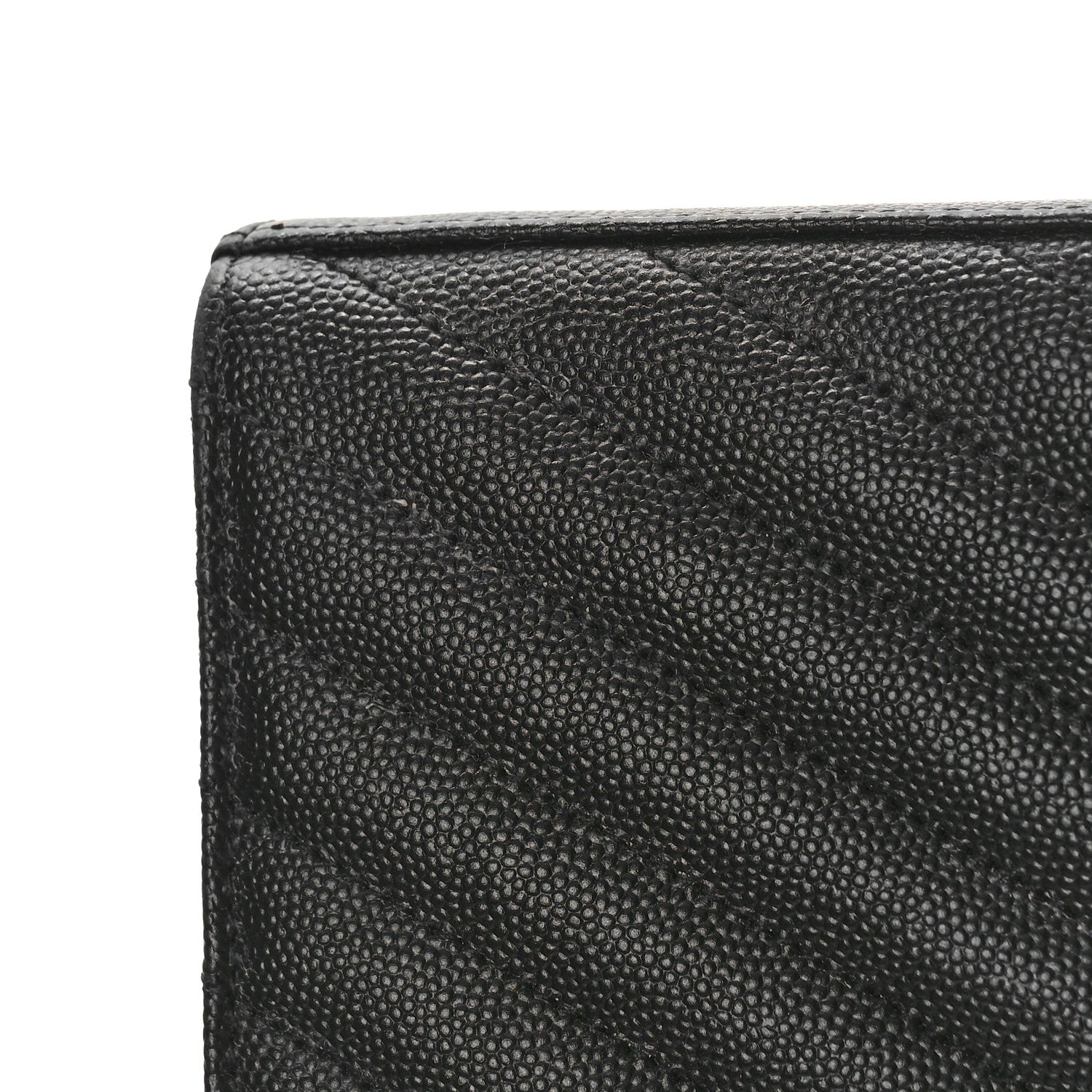 Saint Laurent Grain De Poudre Matelasse Chevron Monogram Monochrome Chain Wallet Black 9 of 10