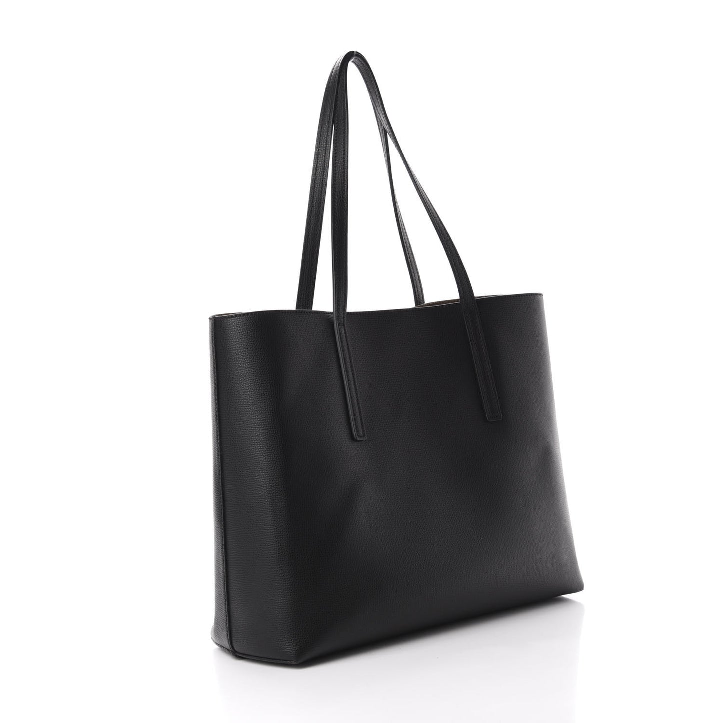 Vitello Vienna Enamel F is Fendi Shopping Tote Black Taupe