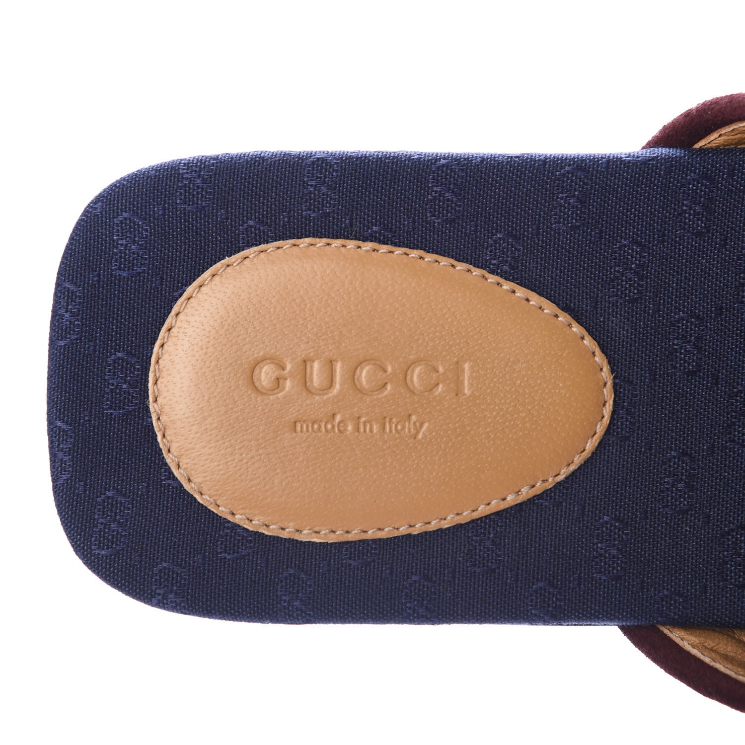 Gucci Canvas GG Monogram Womens Criss Cross Slide Sandals 40 Sahara Rubino Chardonnay 7 of 9