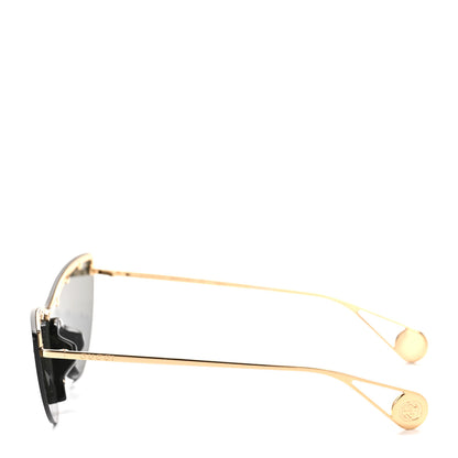 Gucci Metal Rimless Star Studded 90mm Cat Eye GG0666S Sunglasses Black Gold 3 of 7