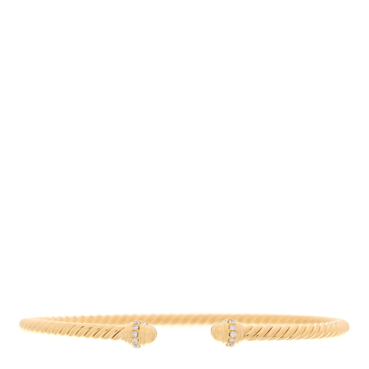 18K Yellow Gold Diamond 3mm Cablespira Bracelet
