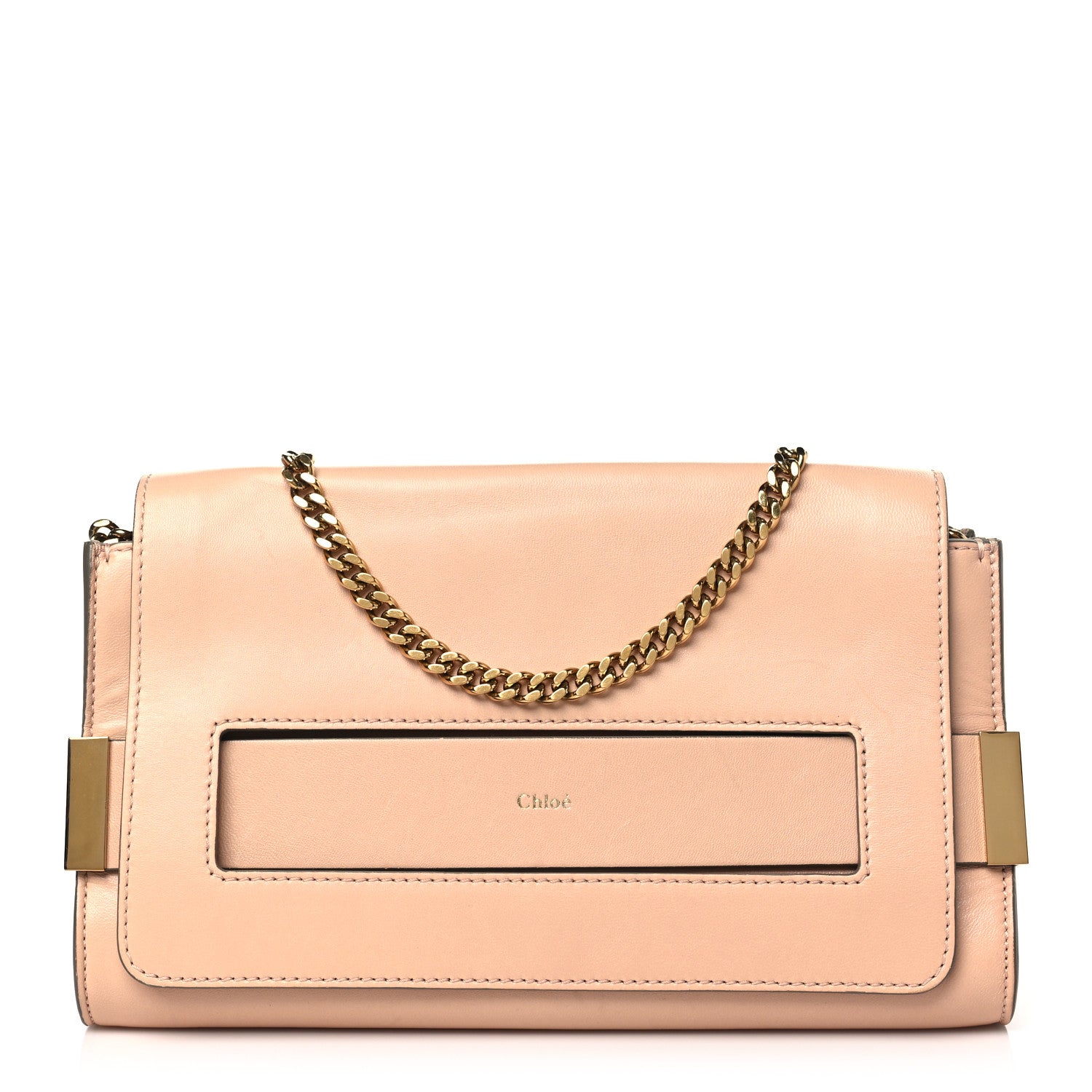 Chloe Lambskin Medium Elle Chain Clutch Nude 1 of 9