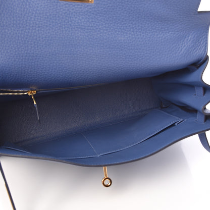 Hermes Taurillon Clemence Kelly Retourne 32 Bleu Brighton 7 of 42