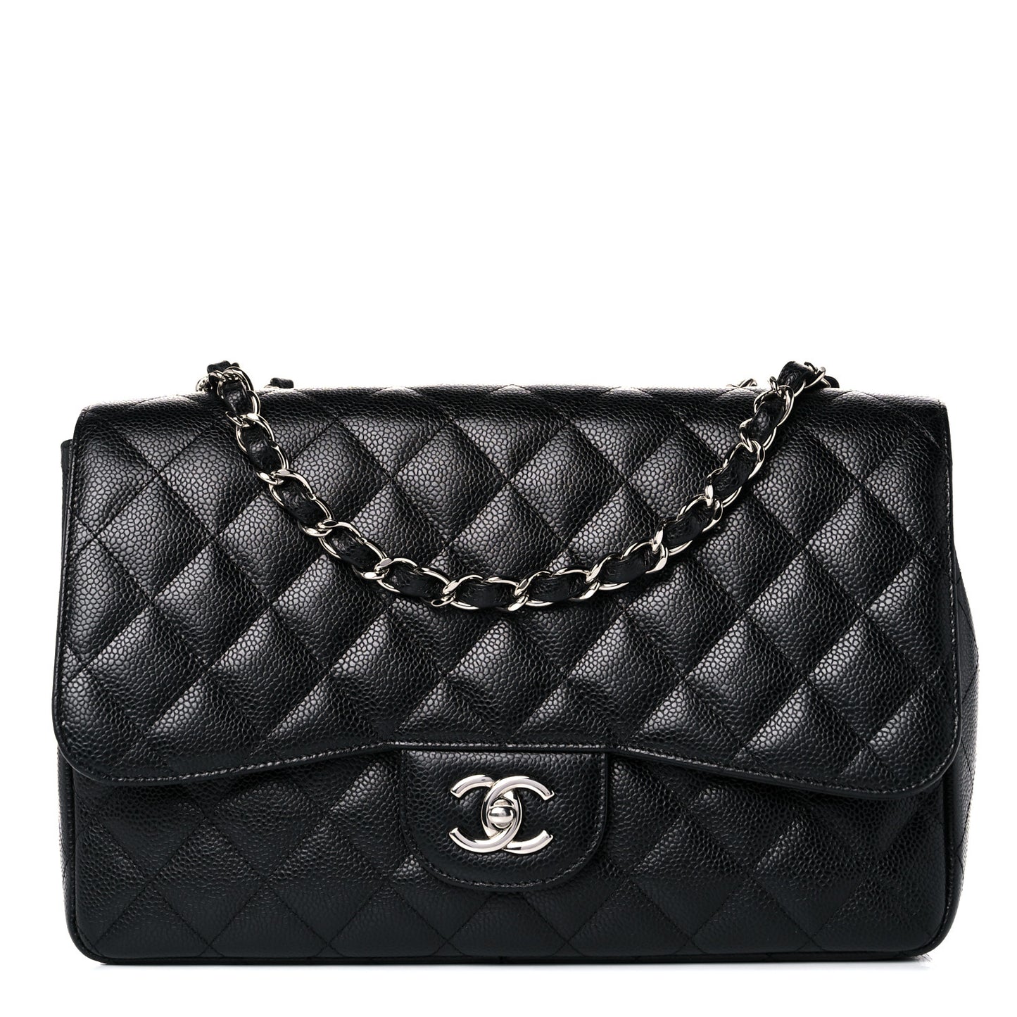 Caviar Quilted Jumbo Single Flap Black