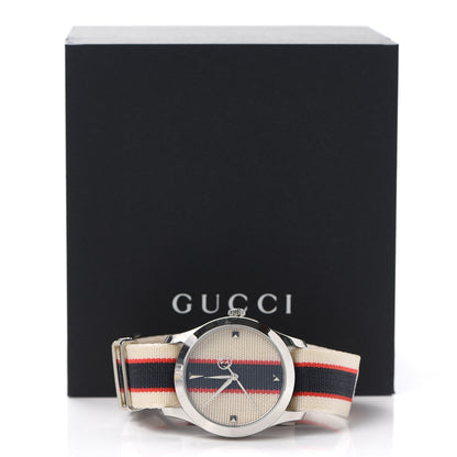Gucci Stainless Steel Nylon 38mm G-Timeless Web Quartz Watch White 5 of 5