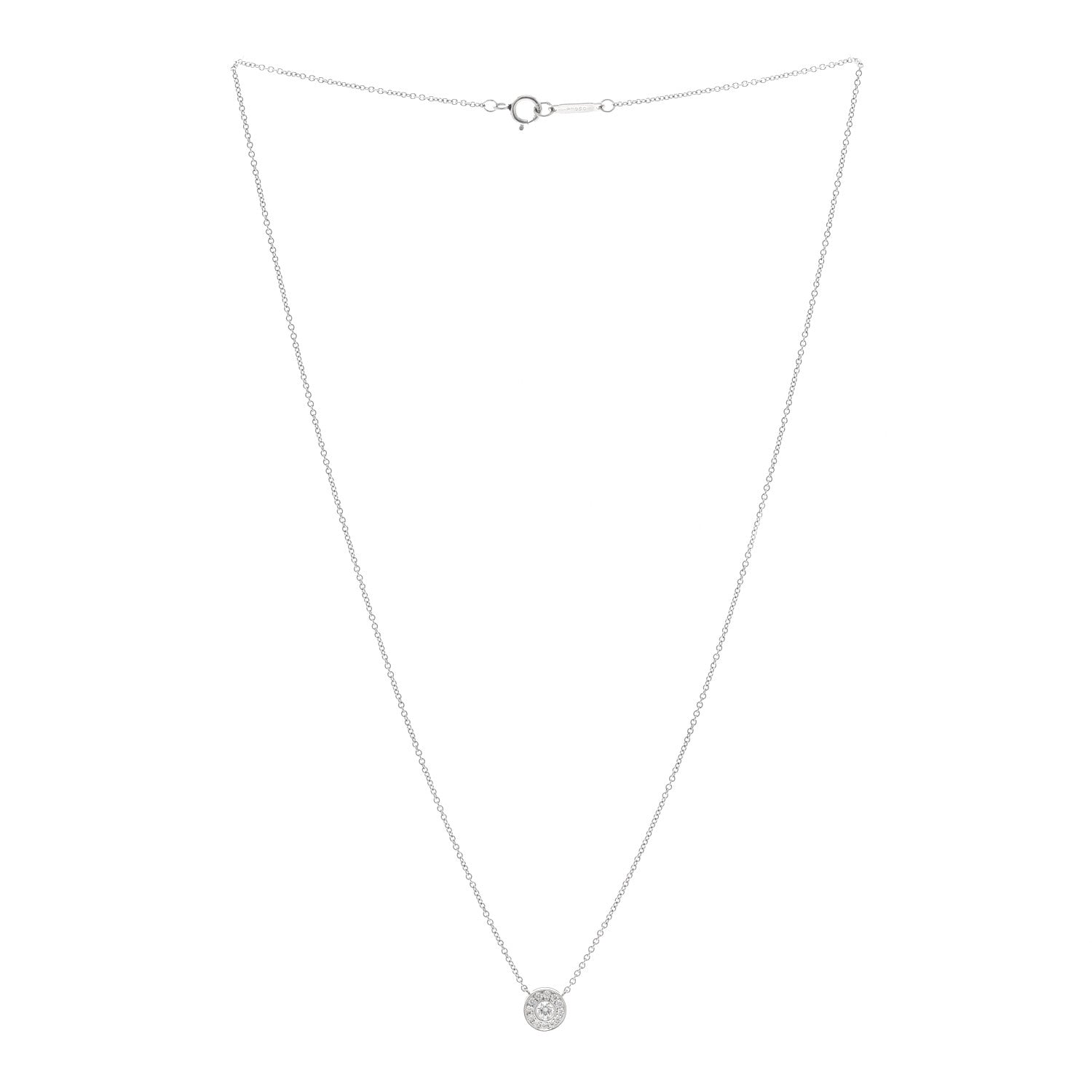 Tiffany Platinum Diamond .12ctw Circlet Pendant Necklace 3 of 4