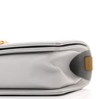 Chanel Caviar Quilted Medium Boy Flap Light Grey 8 of 9