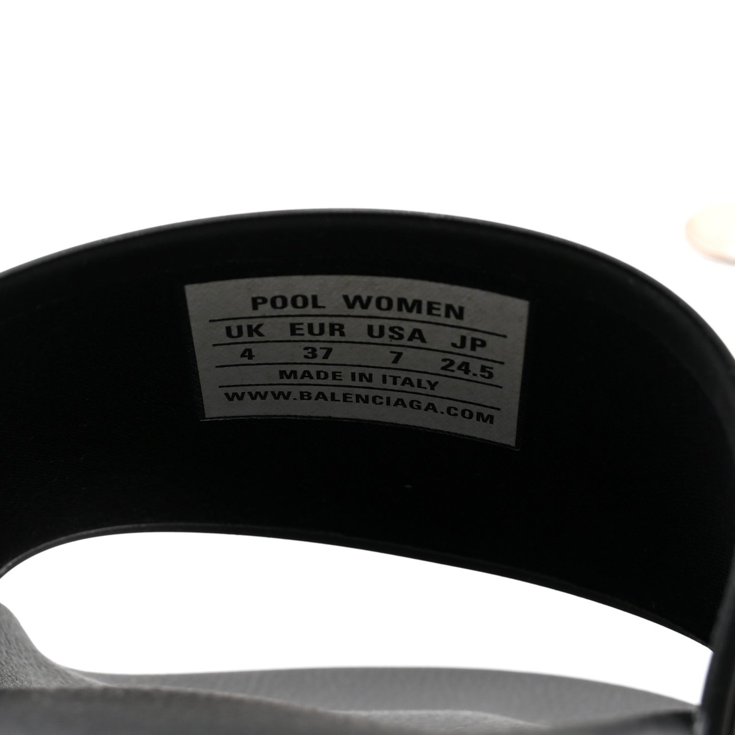 Rubber Paris Logo Womens Slide Sandals 37 Black