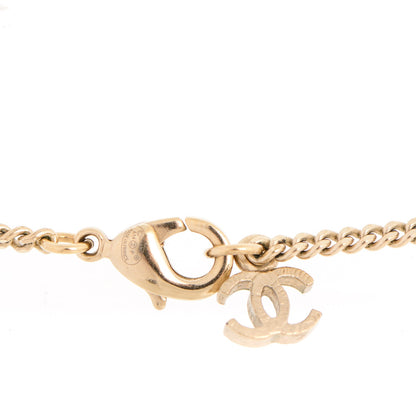Chanel Gripoix Pearl Crystal CC Pendant Necklace Gold 4 of 4