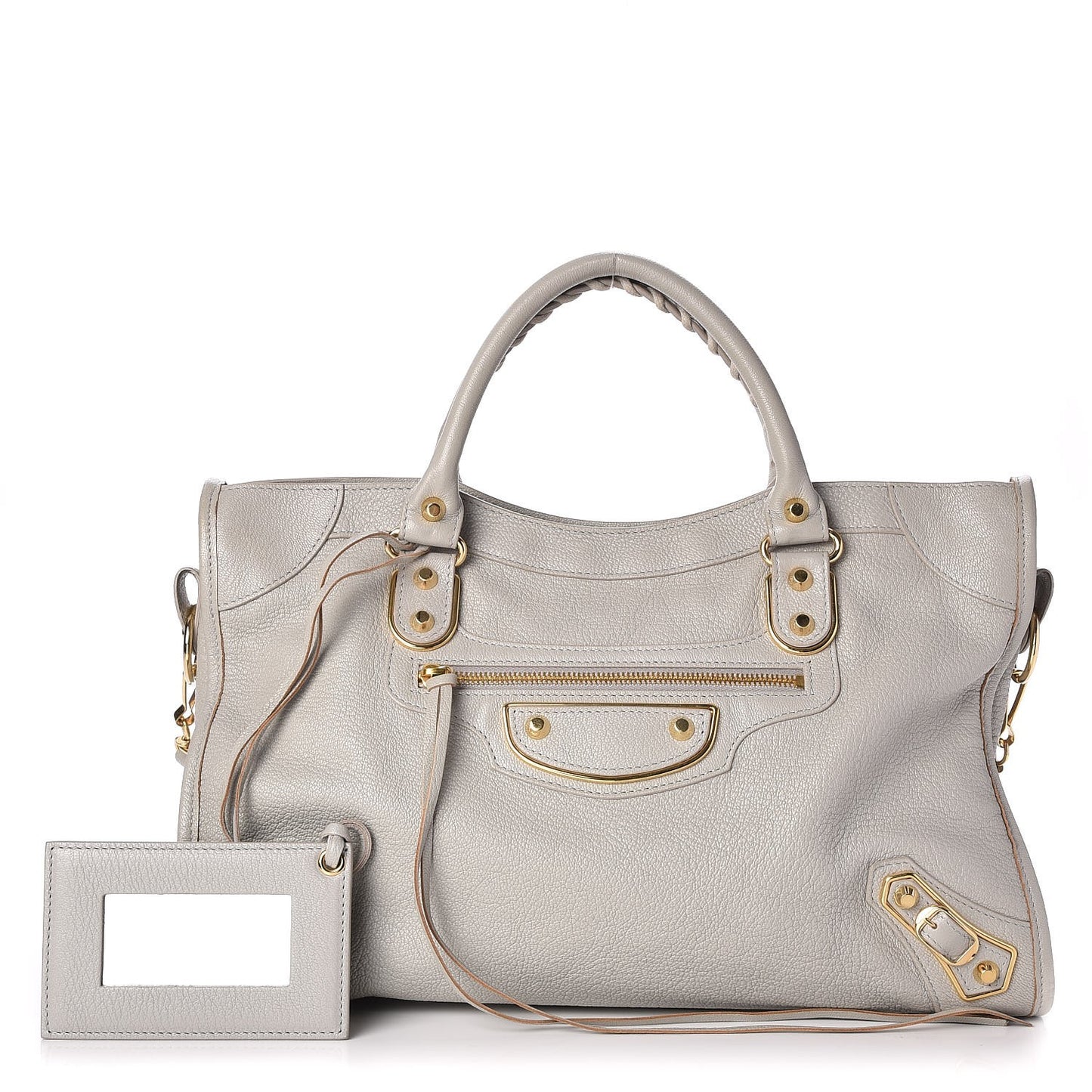 Chevre Gold Metallic Edge Hardware City Gris Glace