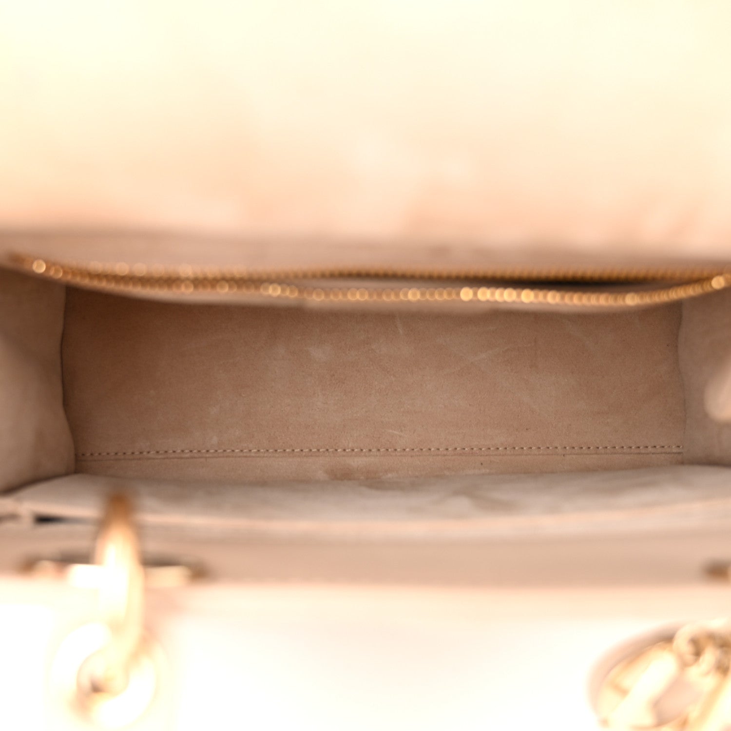 Christian Dior Lambskin Cannage Medium Lady Dior Beige 5 of 10