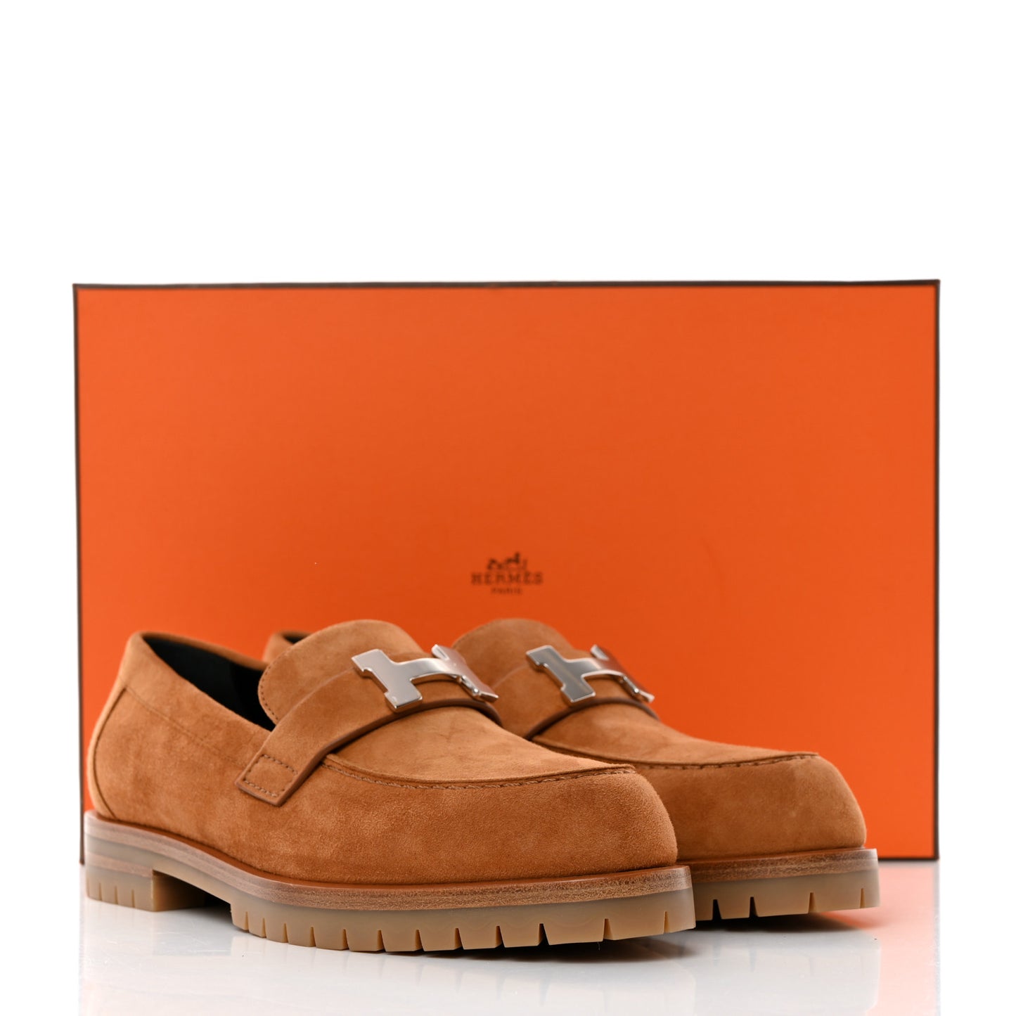 Suede Goatskin Womens Faubourg Loafers 35.5 Naturel