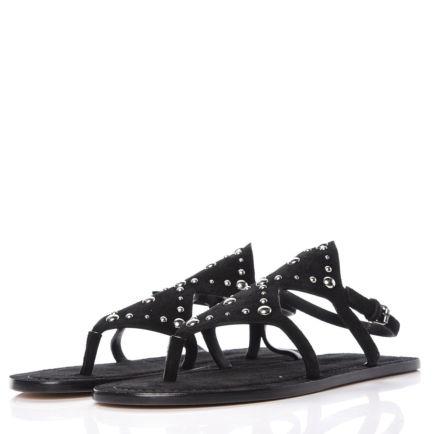Suede Studded Ella Sandals 39 Black