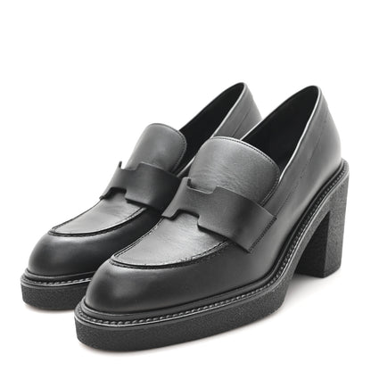 Hermes Calfskin Didi 70 Loafers 38 Black 4 of 9