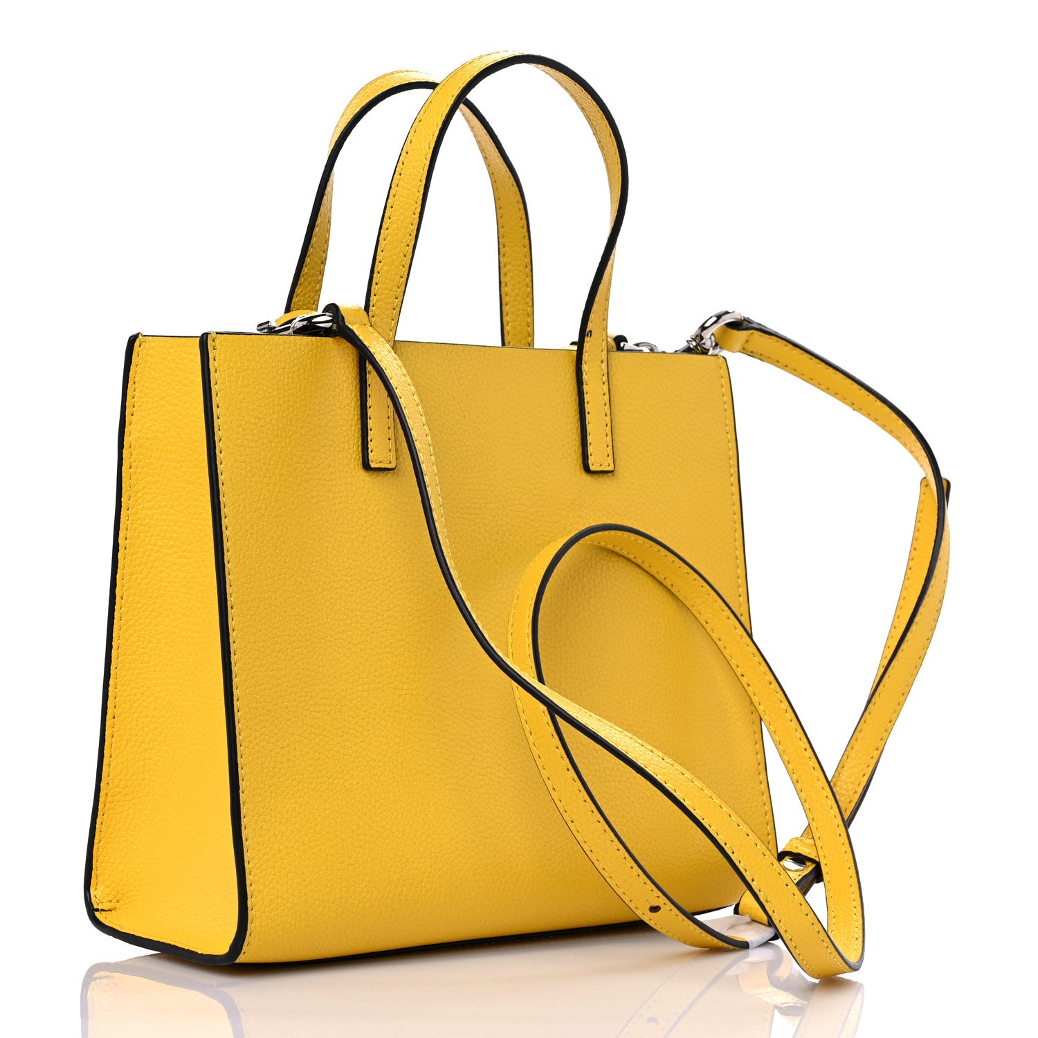 Marc Jacobs Grained Calfskin Mini Grind Tote Yellow 3 of 9