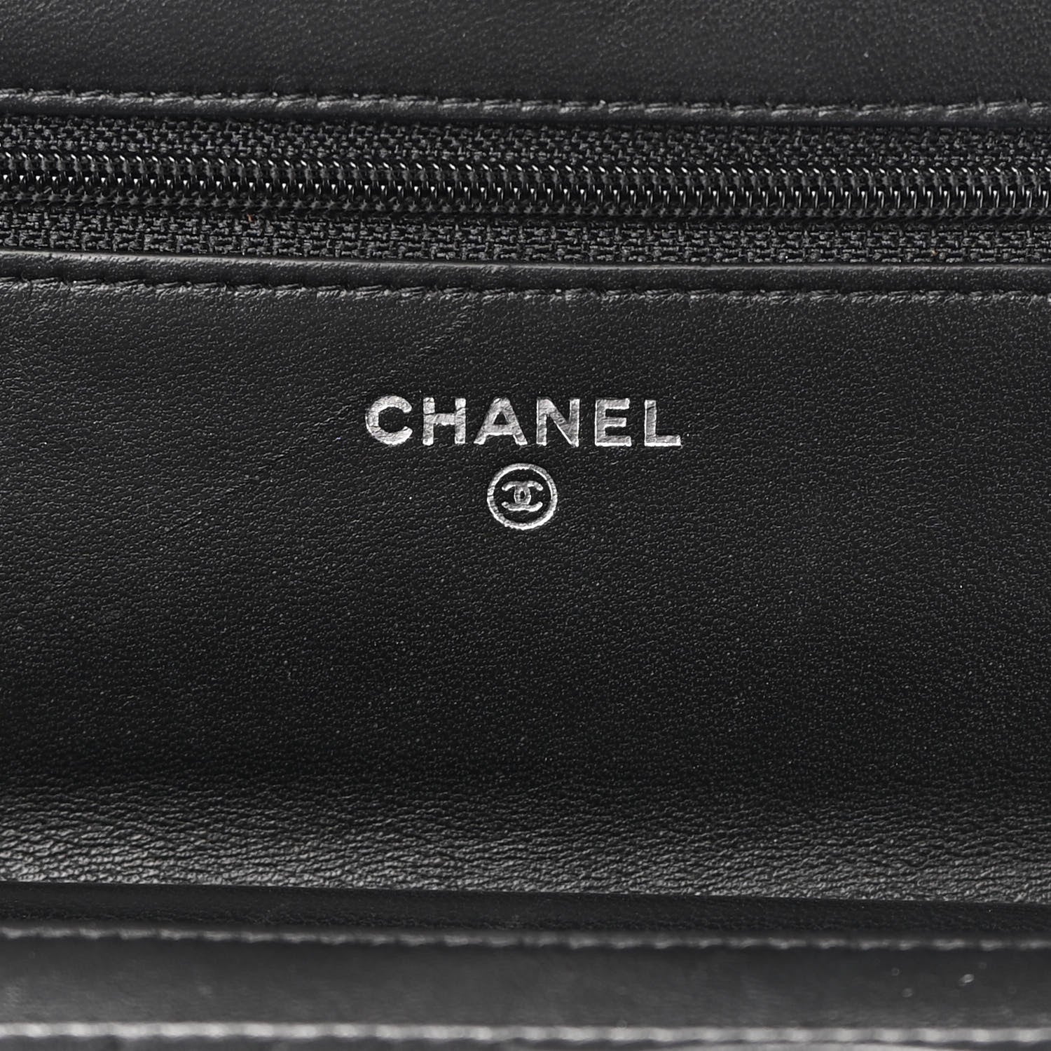 Chanel Lambskin Camellia Embossed Wallet on Chain WOC Black 6 of 11