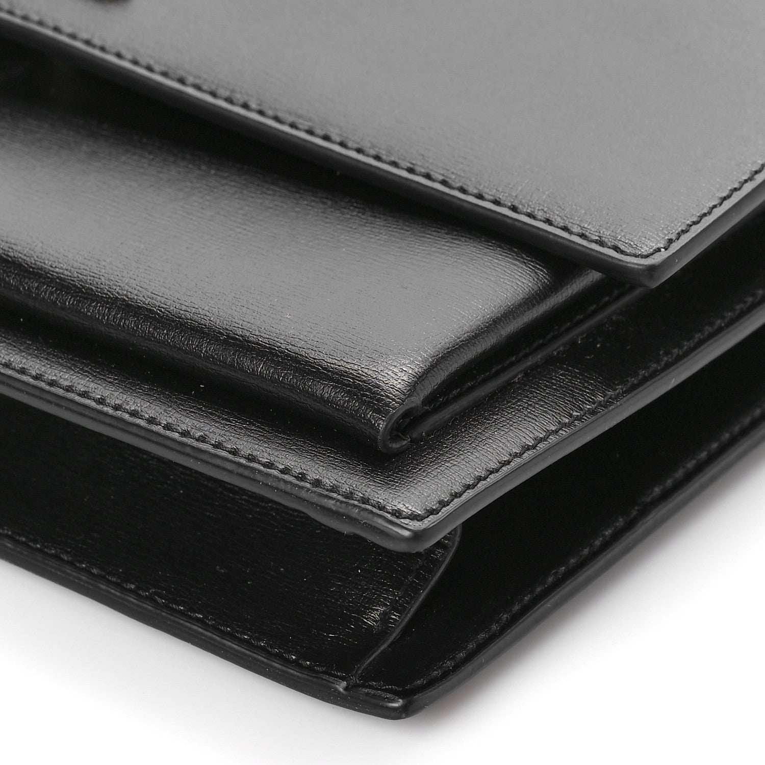 Saint Laurent Smooth Calfskin Medium Monogram Sunset Satchel Black 9 of 11
