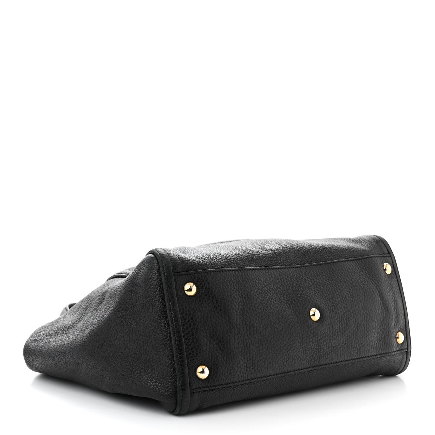 Pebbled Calfskin Medium Soho Shoulder Bag Black