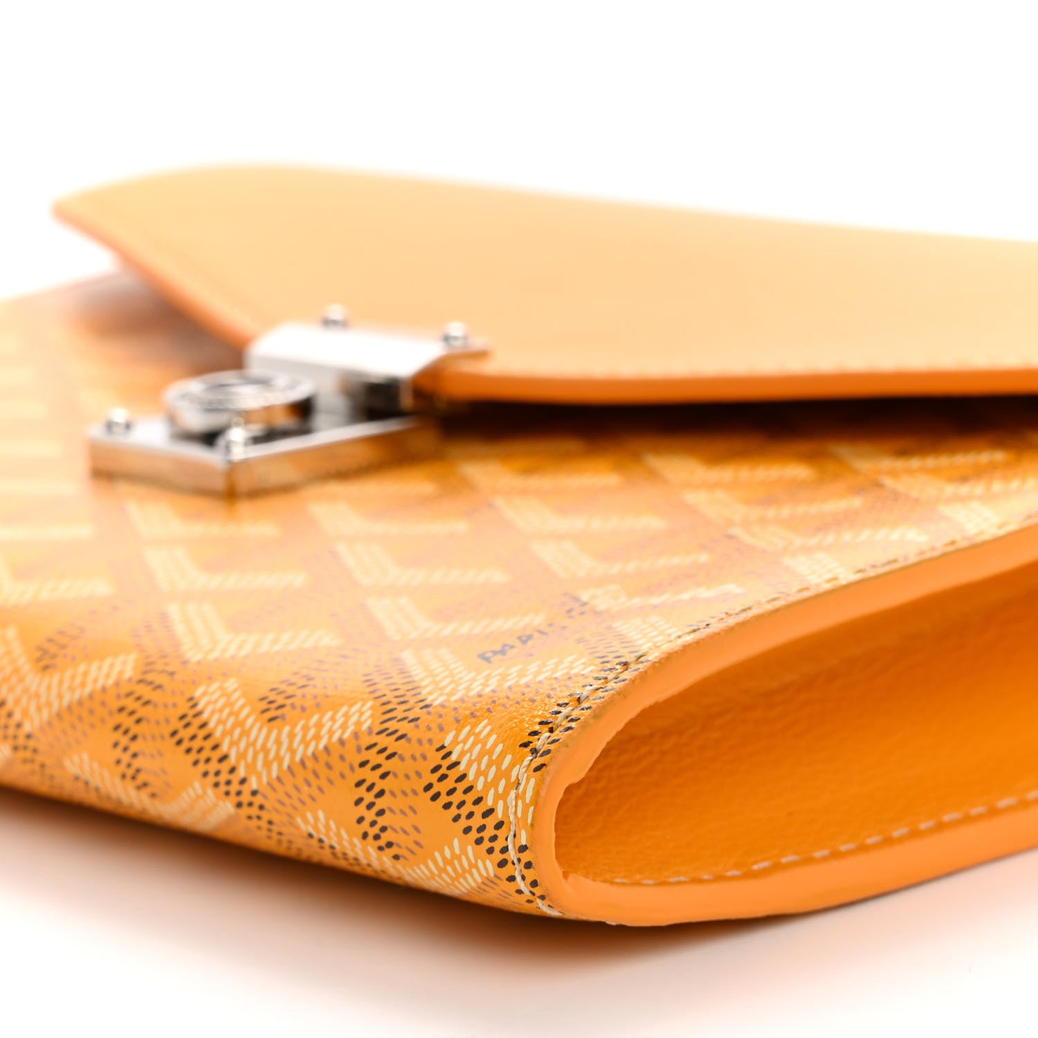 Goyard Goyardine Calfskin Chypre Wallet Pouch Yellow 10 of 14