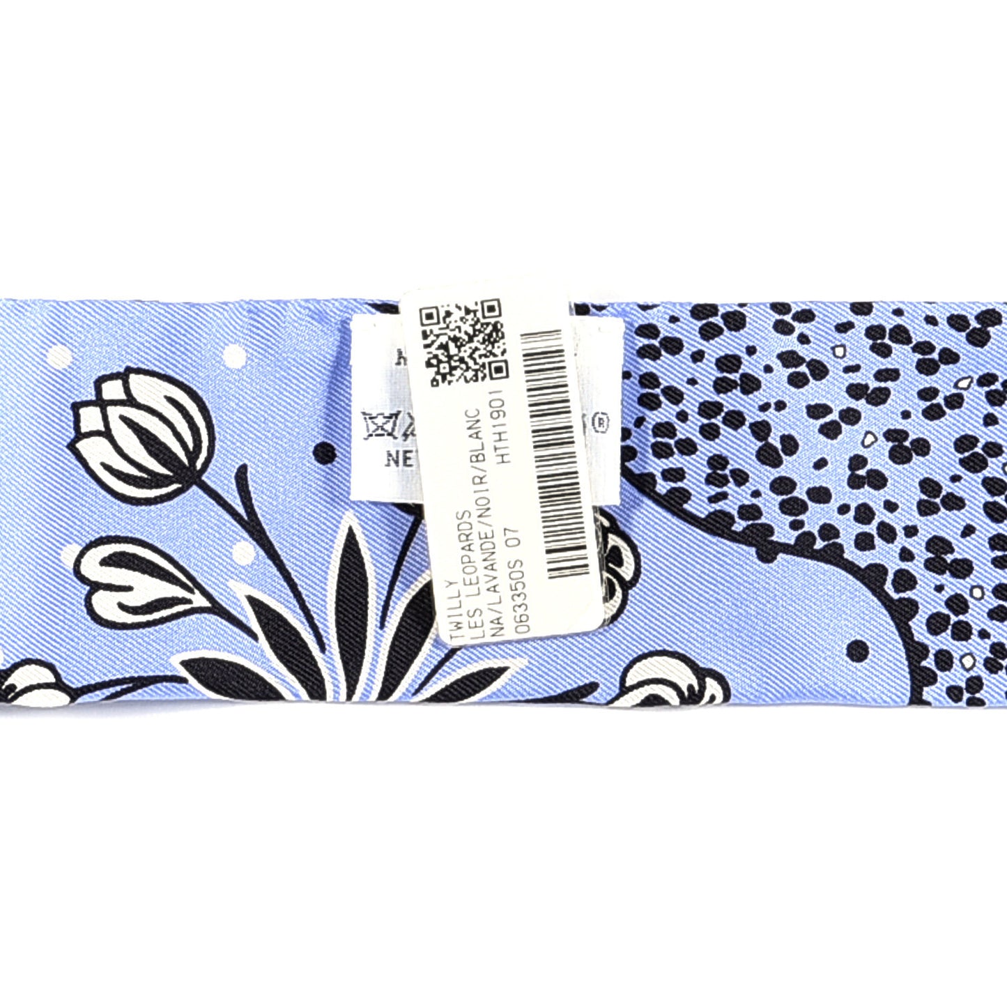 Silk Les Leopards Twilly Lavande Black White