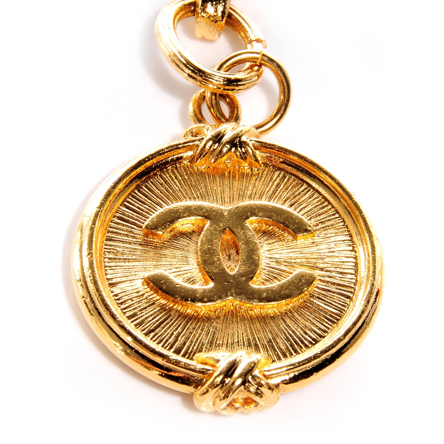 Metal Chain CC Medallion Belt Gold