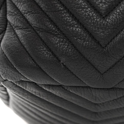 Chanel Deerskin Chevron Large CC Chain Bucket Drawstring Bag Black 11 of 15