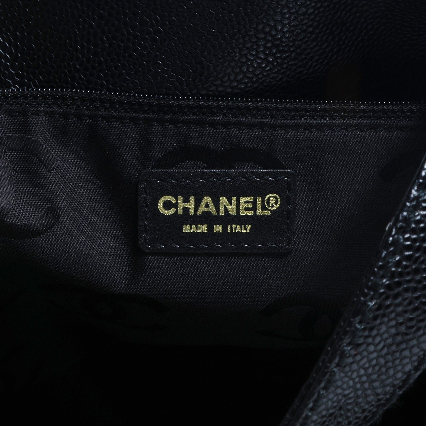 Caviar CC Drawstring Shoulder Bag Black