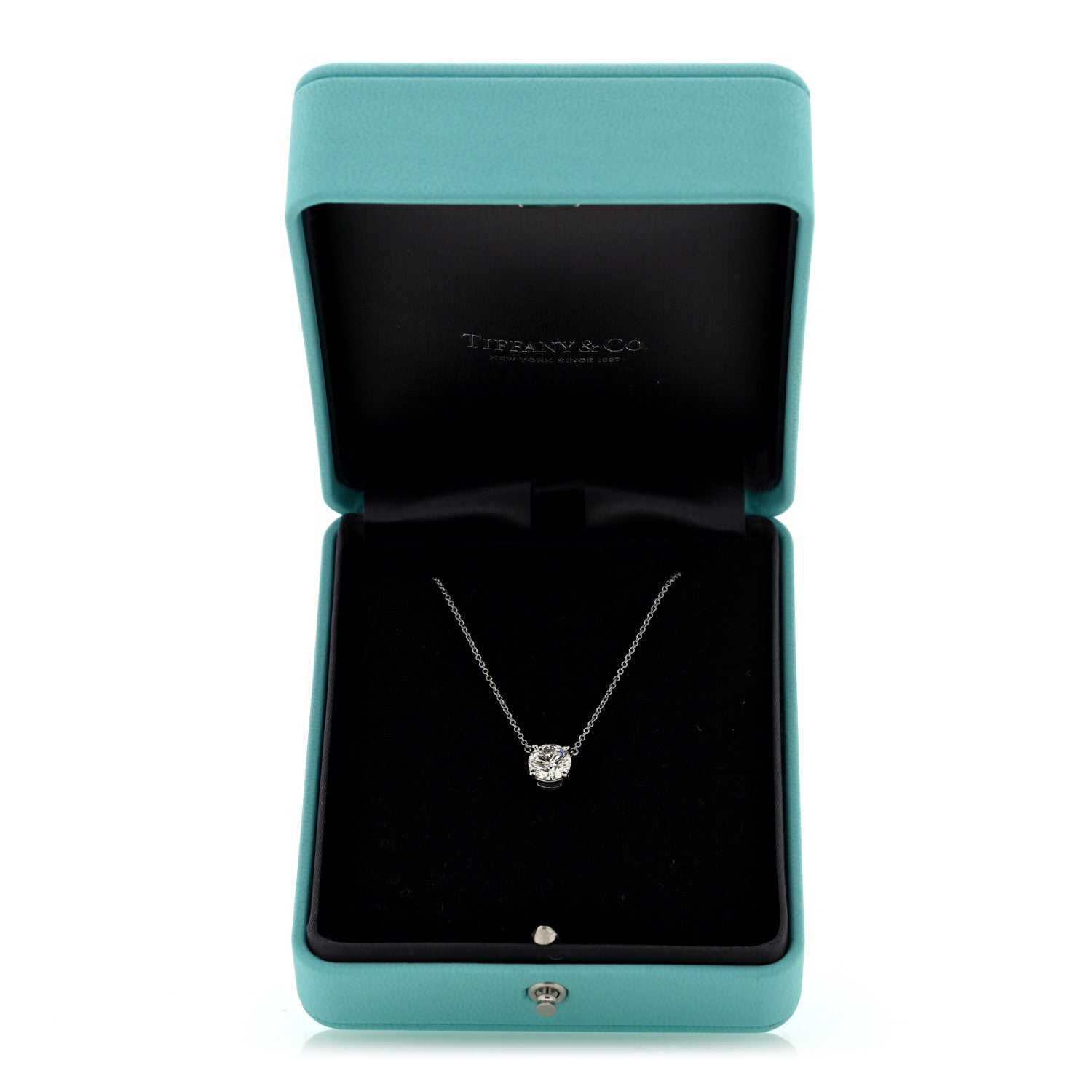 Tiffany Platinum Diamond 1.52ct Solitaire Pendant Necklace 5 of 5