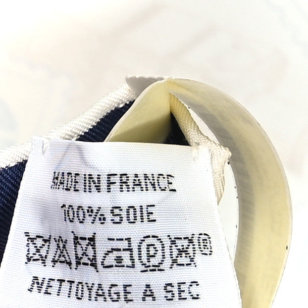 Hermes Silk Le Philateliste Du Faubourg Scarf 90 Marine White Indigo 3 of 5