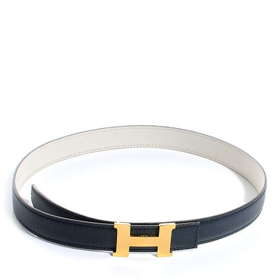 Courchevel Swift Reversible Constance 24mm H Belt Indigo and Blanc 68