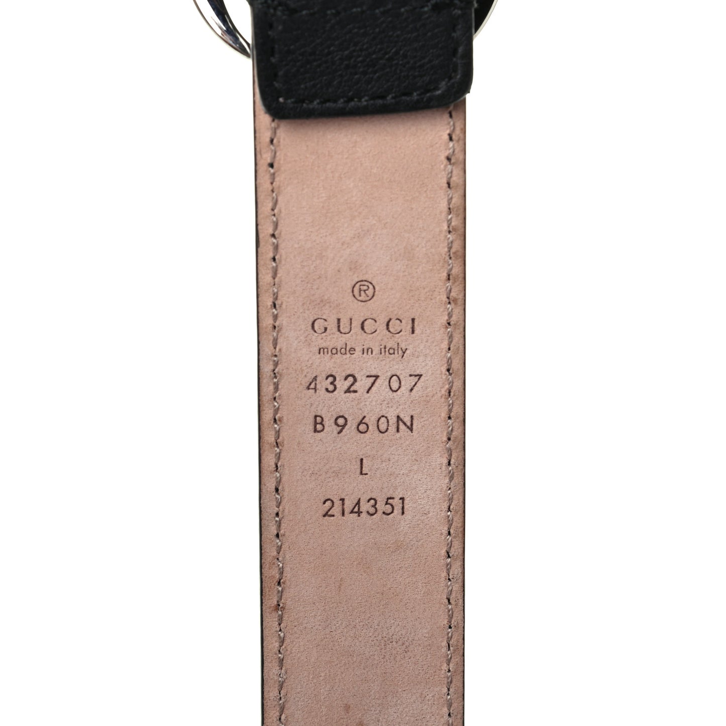 Calfskin Kids Double G 20mm Belt L Black
