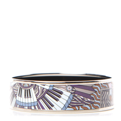 Hermes Enamel Printed Point D’Orgue Wide Bracelet 62 1 of 6