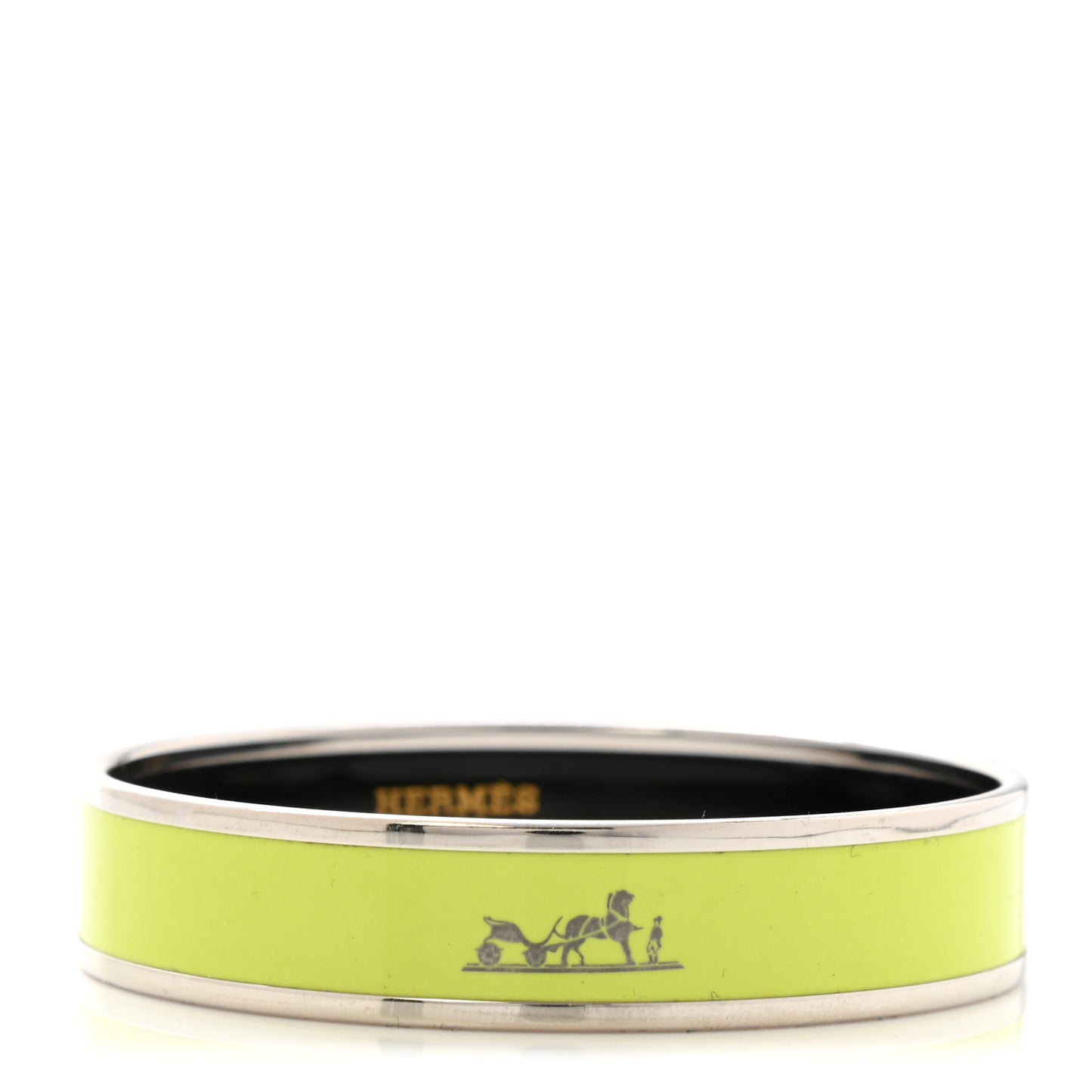 Enamel Printed Medium Caleche Bracelet 62 Lime