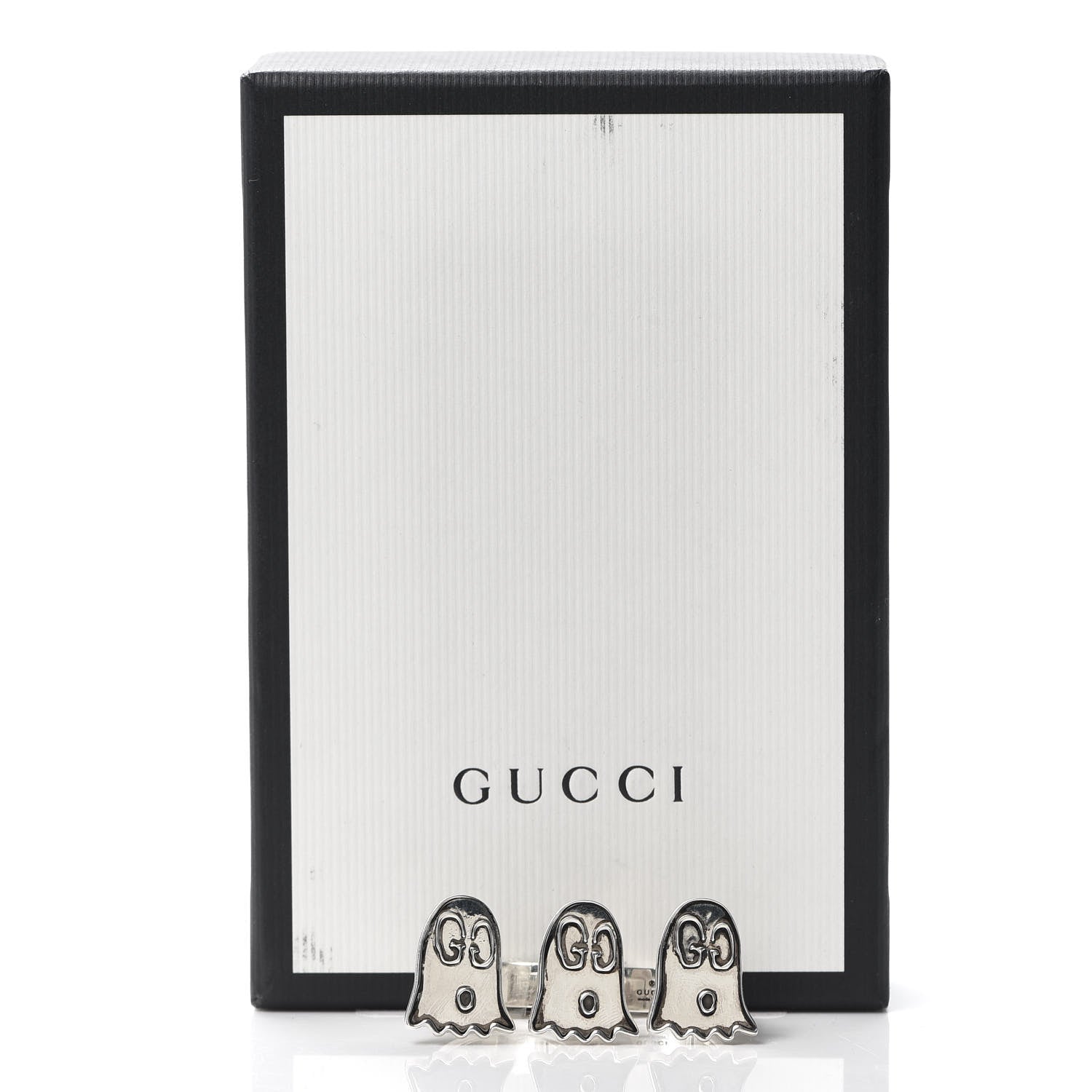 Gucci Sterling Silver GucciGhost Double Finger Ring 52 6 7 of 7