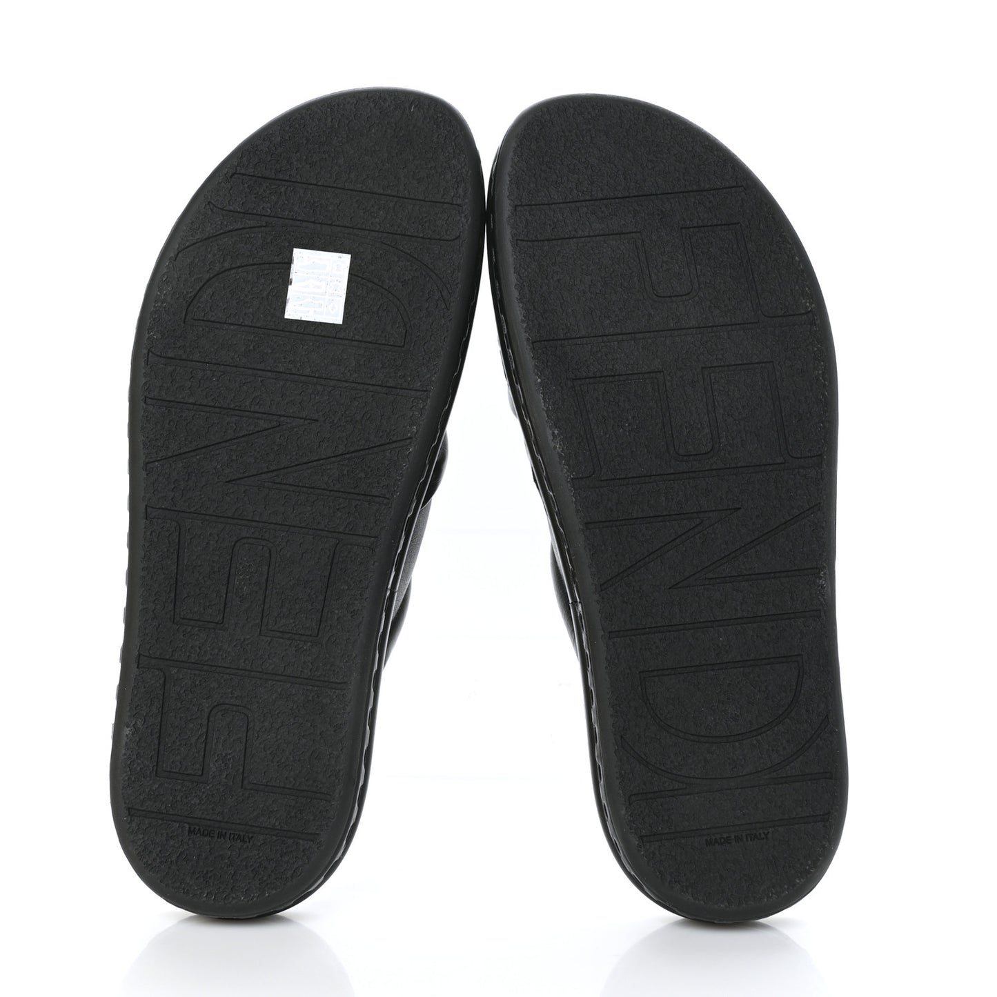 Nappa FF Embossed Mens Slide Sandals 9 Black