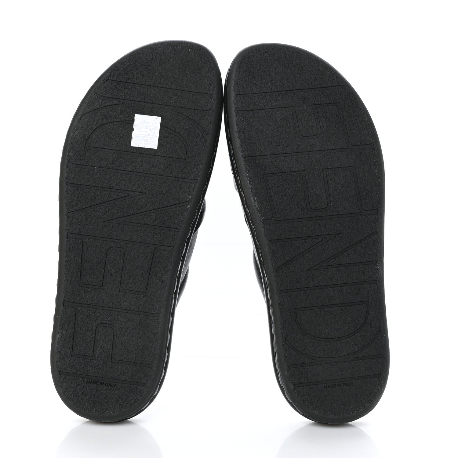 Fendi Nappa FF Embossed Mens Slide Sandals 9 Black 5 of 8